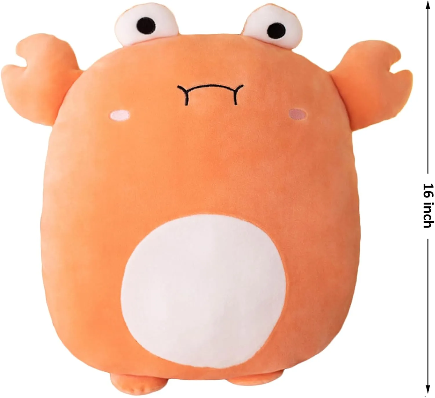 lannery Crab Plush Pillow, Crab Plushies Toy Kawaii Crab Stuffed Animal Toy Gifts for Room Decor Birthday, 16 inch