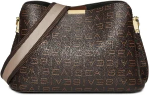 LAORENTOU Vegan Leather Crossbody Bag for Women Monogram Shoulder Bag Leather Purse Ladies Crossbody Cell Phone Bags