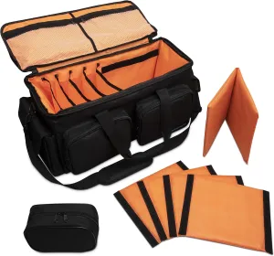 Large Cable File Bag - 600D Polyester, Removable Padded Bottom and Dividers. Travel Gig Bag for Professional DJ Gear, Equipment, Musical Instrument and Accessories - Complete with Storage Bag