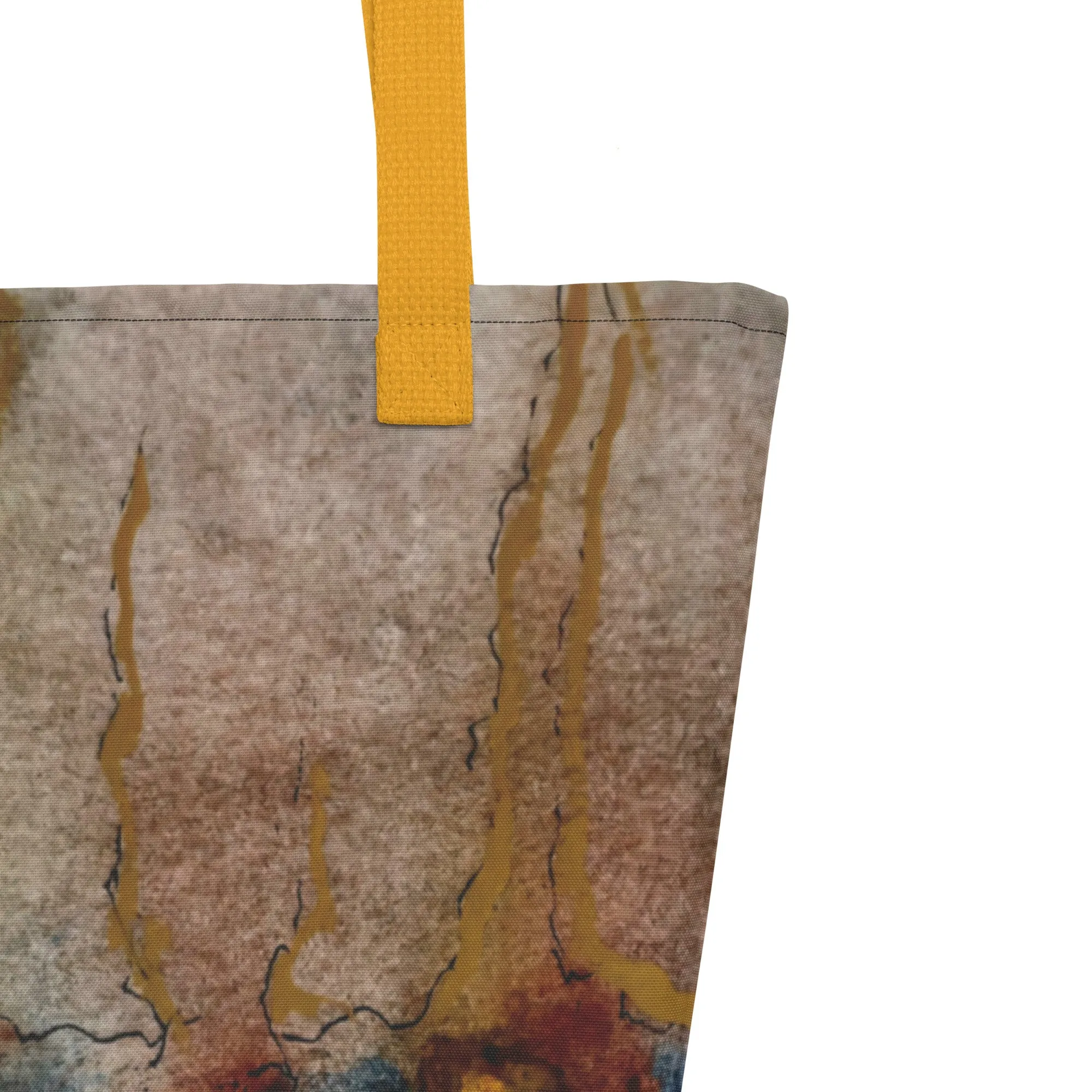 Large Tote Bag With Pocket - Twilight Reflections - Abstract Sunset - Stylish Carryall Inspired by Dusk