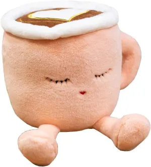 Latte Plush Pillow, 11.8 Inch Coffee Cup Plush Doll Toy, Coffee Food Stuffed Plush, Christmas Birthday Gift for Kids Adults Boys Girls (Pink)