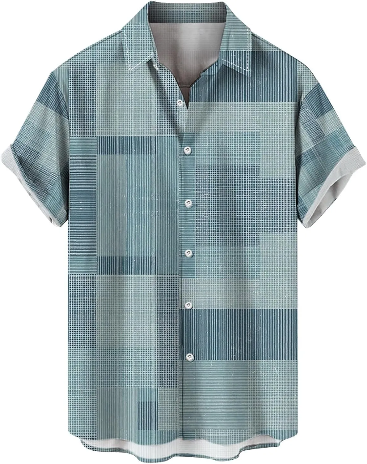 LCMTWX Hawaiian Shirt Splicing Day Shirts Short Sleeve Casual Button Down Beach Flower Shirt and Shorts Suits Mens Blue
