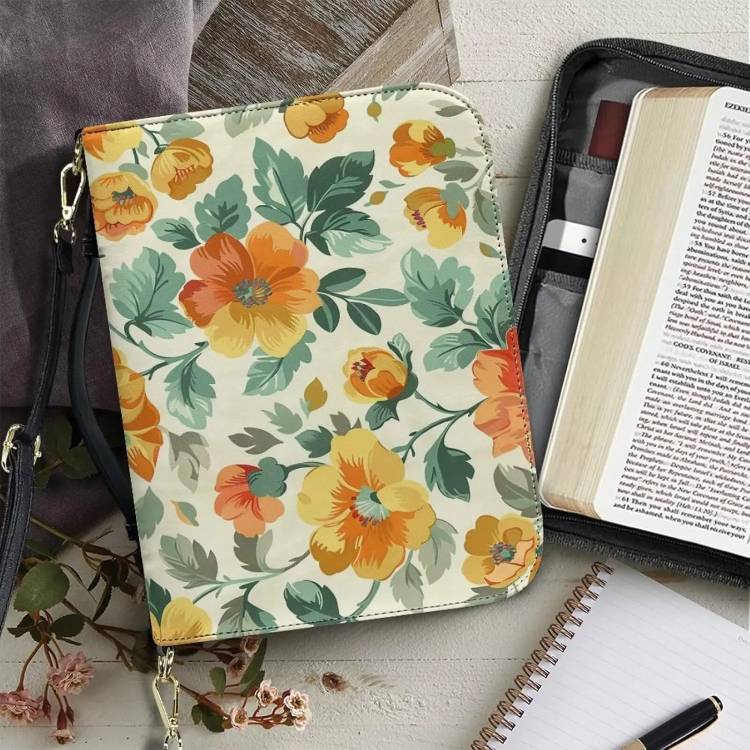 Leather Bible Cover Bags for Womens Fashion Crossbody Prayer Purse with Shoulder Strap