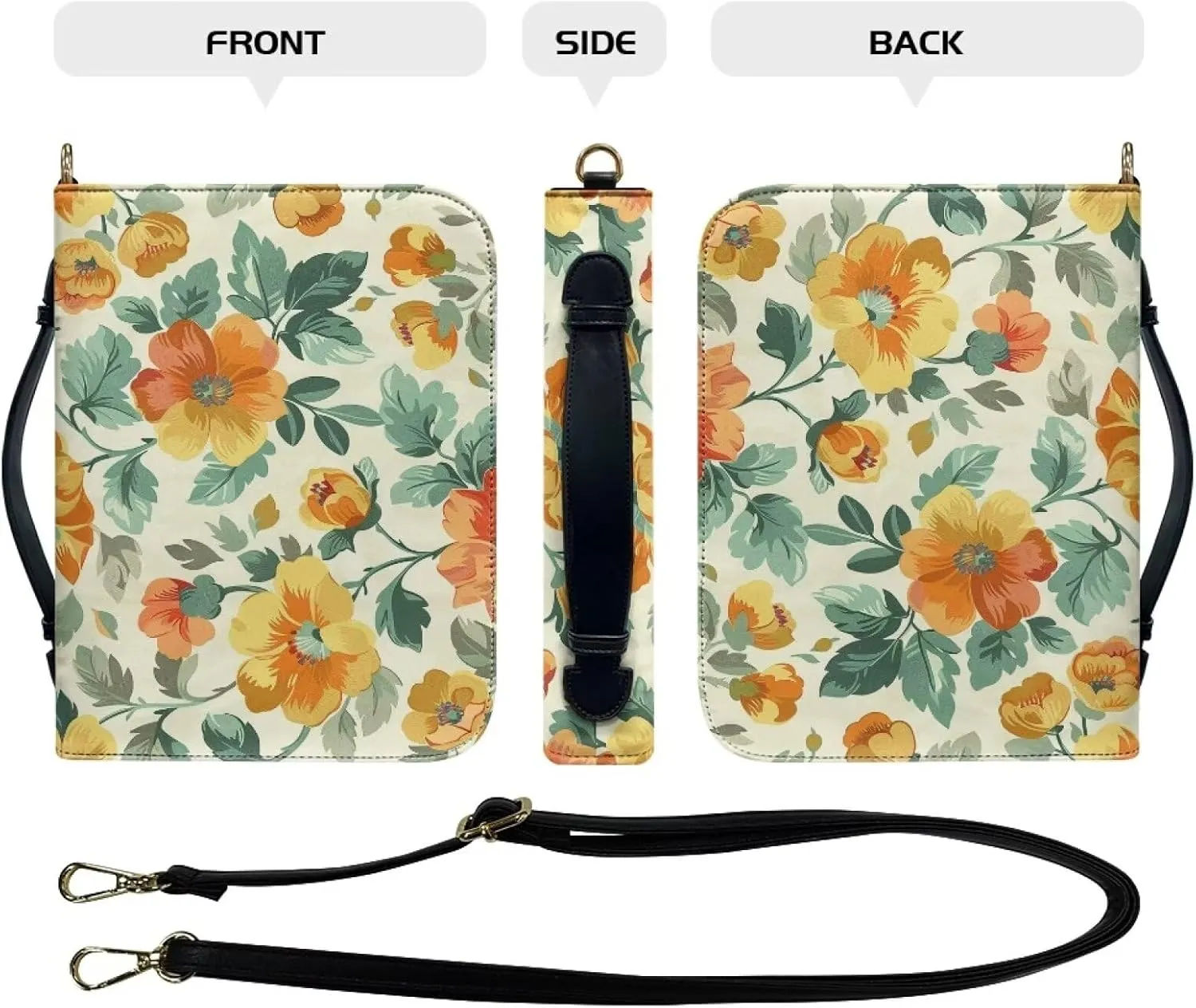 Leather Bible Cover Bags for Womens Fashion Crossbody Prayer Purse with Shoulder Strap