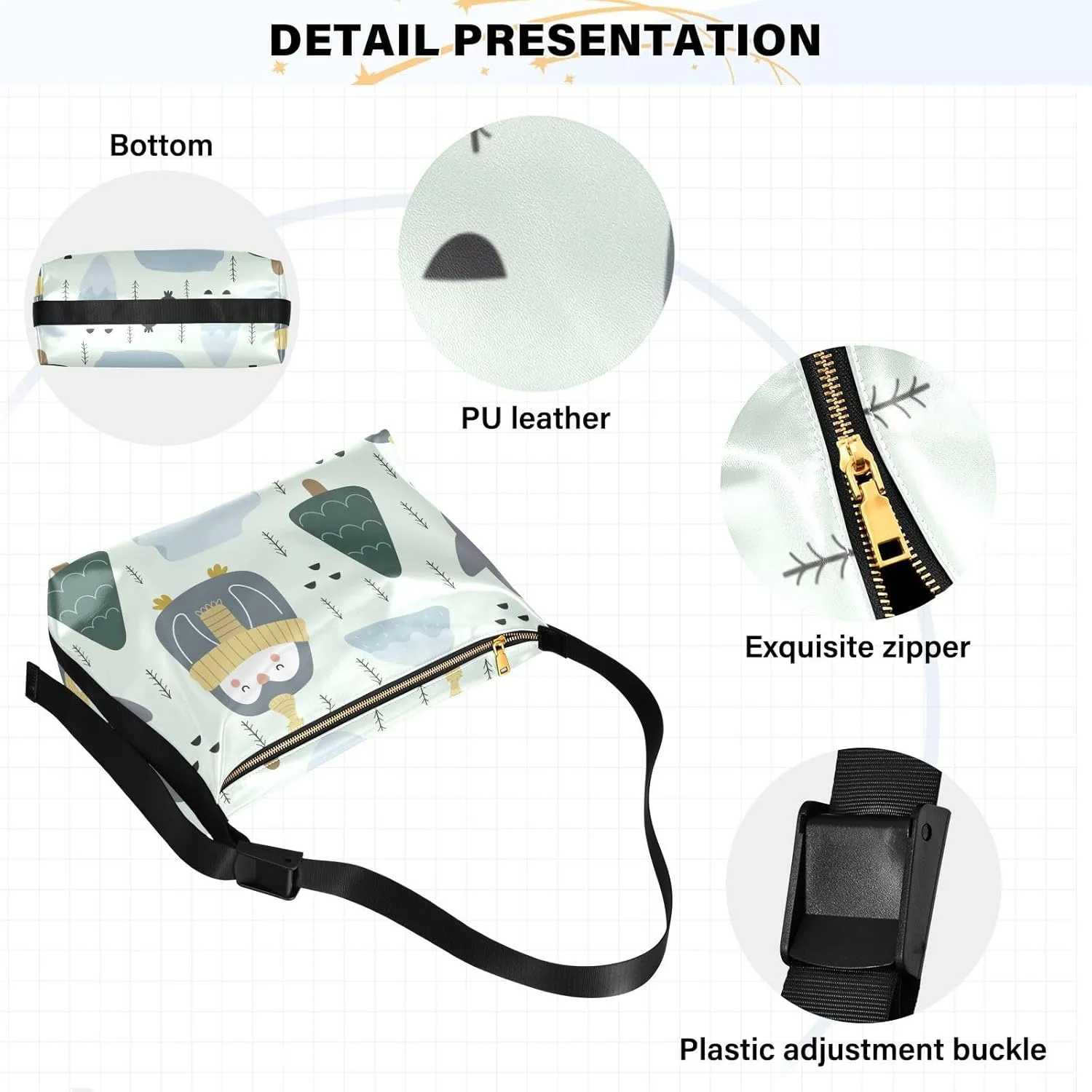 Leather Crossbody Bags for Women Cute Small Crossbody Purse Handbag Purse Shoulder Patternt 1