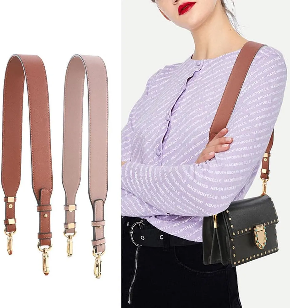 Leather Crossbody-Strap Shoulder Bag Strap-Replacement Purse Faux Leather-Strap Adjustable Bag Replacement-Strap for Handbag (Silver Clasp, Grey)…
