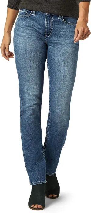 Lee Riders Women’s Midrise Straight Premium Jean, Regular Fit (Titanic Medium Blue Wash)