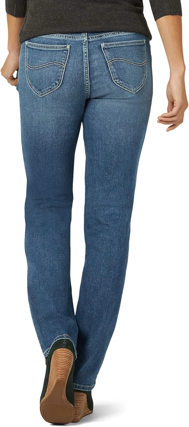 Lee Riders Women’s Midrise Straight Premium Jean, Regular Fit (Titanic Medium Blue Wash)