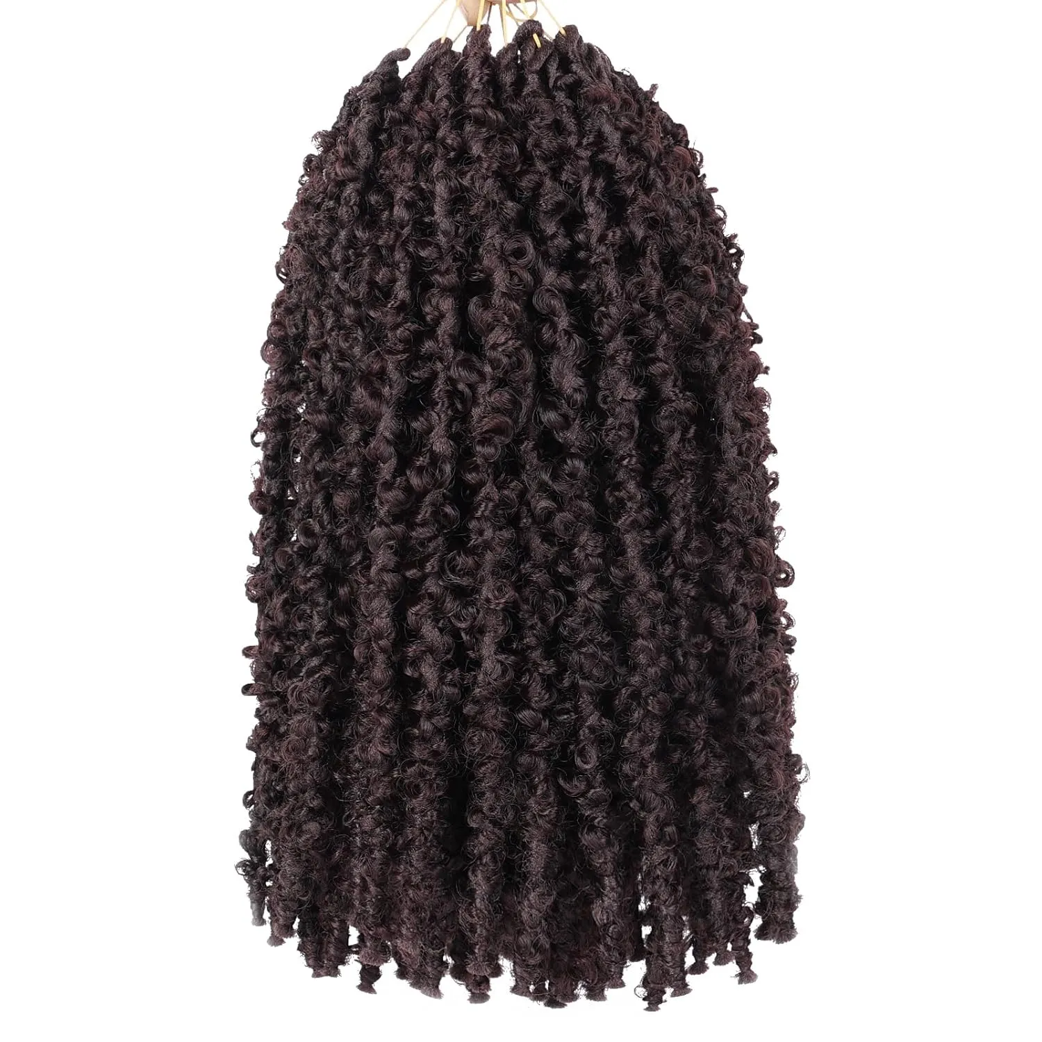 Leeven 12 Inch Pre-twisted Butterfly Locs Crochet Hair 6 Packs Short Crochet Butterfly Locs Dark Brown Synthetic Messy Distressed Faux Locs Crochet Hair Extensions for Women 4# 12 Strands/Pack