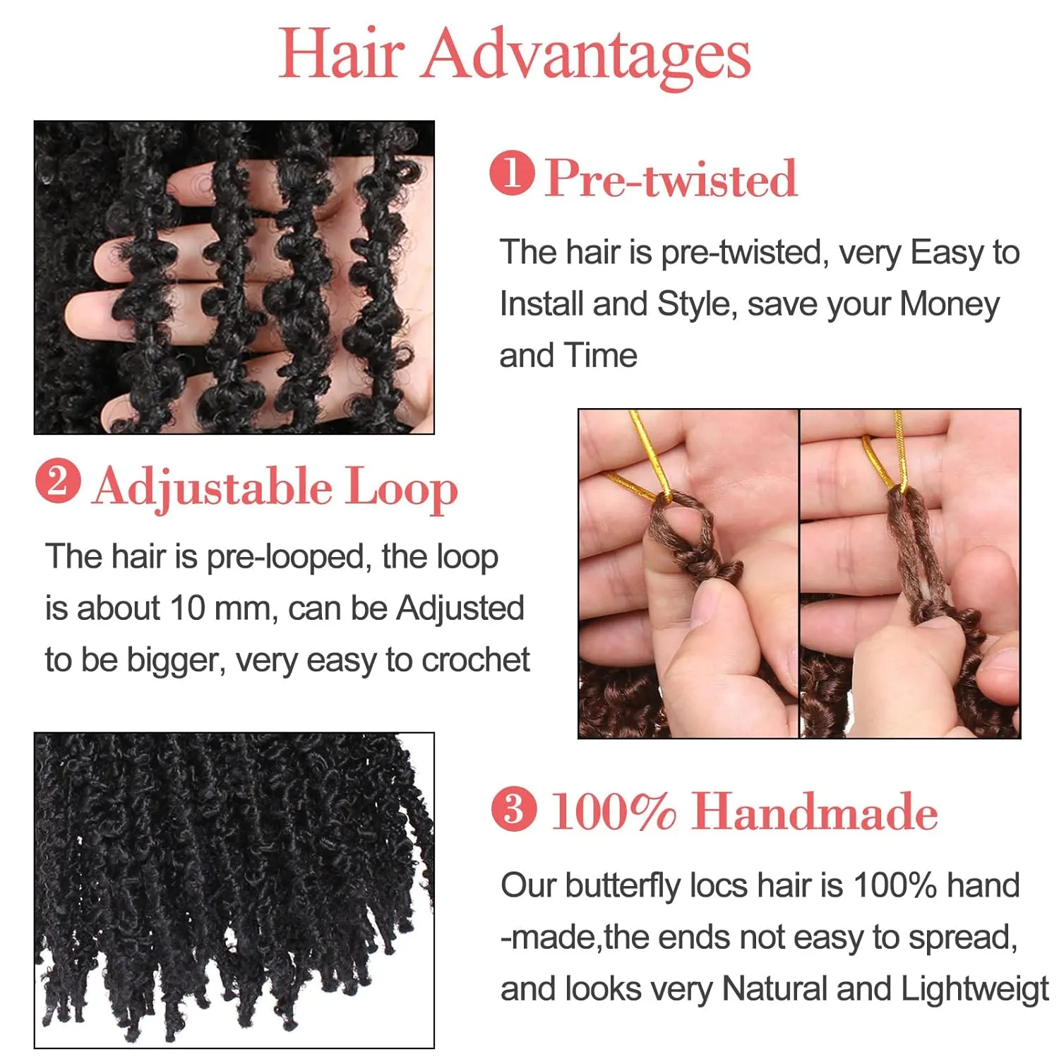Leeven 30 Inch Long Butterfly Locs Crochet Hair for Black Women 6 Packs Pre-twisted Crochet Butterfly Braids Locs Blonde Distressed Faux Locs Crochet Hair 27#