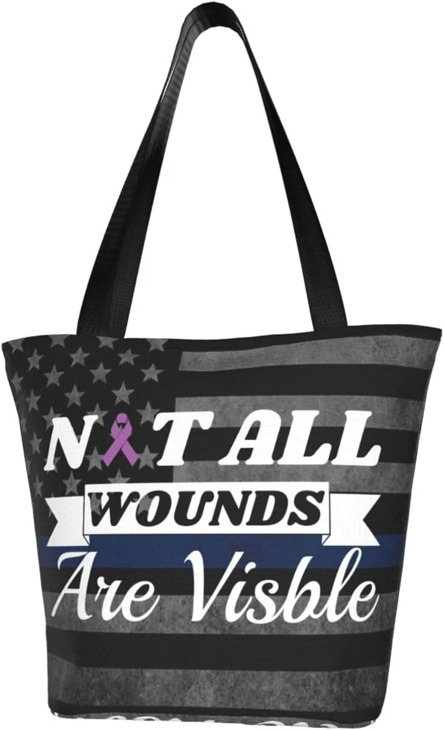 Leiomyosarcoma Awareness Not All Wounds Are Visible Fashion Shoulder Bag Large Capacity For Man Or Woman