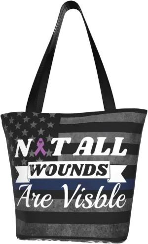 Leiomyosarcoma Awareness Not All Wounds Are Visible Fashion Shoulder Bag Large Capacity For Man Or Woman