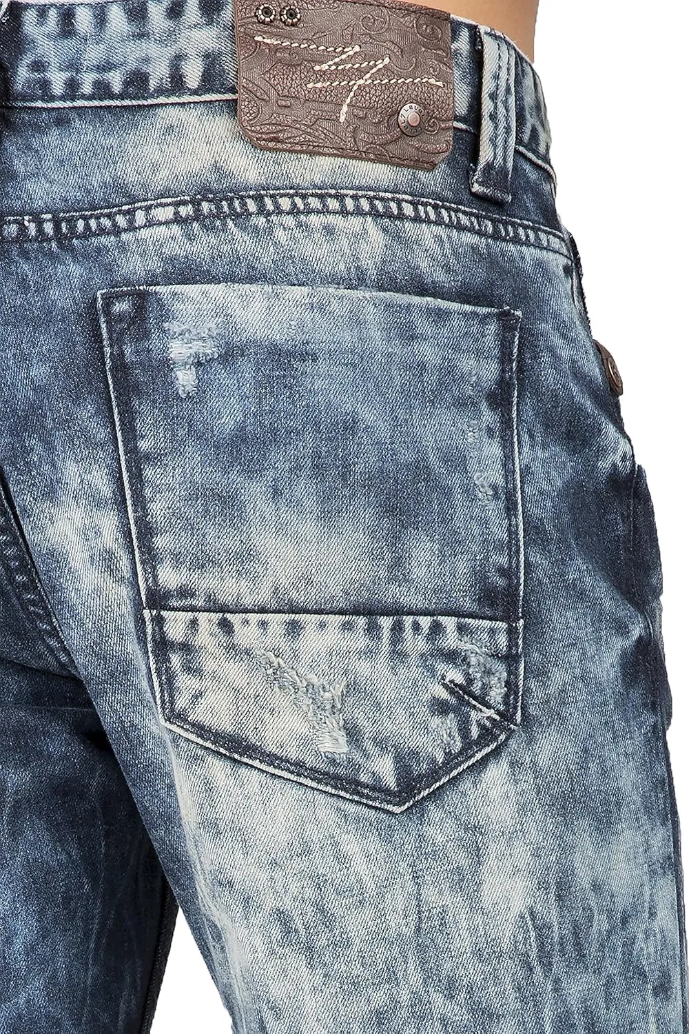 Level 7 Men's Premium Denim Jeans Slim Straight Handcrafted Artisan Wash