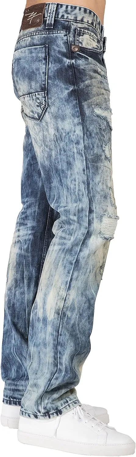 Level 7 Men's Premium Denim Jeans Slim Straight Handcrafted Artisan Wash