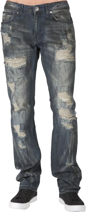 Level 7 Men's Premium Denim Jeans Slim Straight Handcrafted Artisan Wash