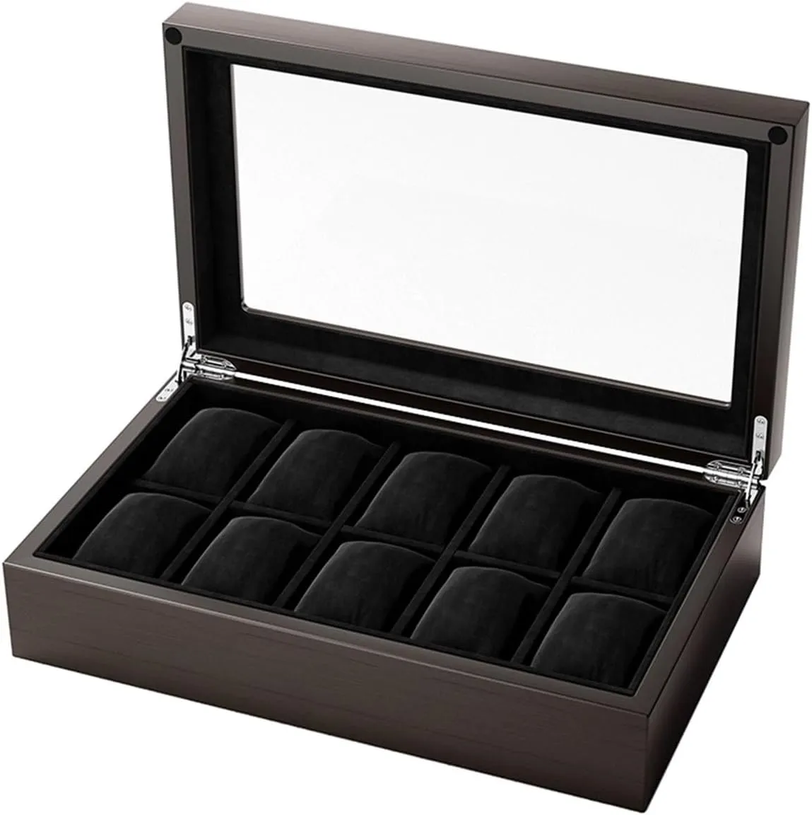 LHX Watch Storage Box Wooden Transparent Glass Mount Box 34.2 * 12 * 9CM(34.5 * 21 * 9CM)