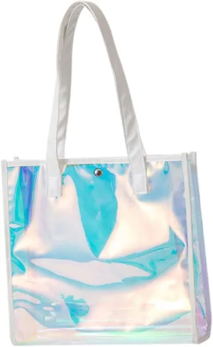 LIFKOME 1Pc Large Capacity Girl Tote Bag Stylish Transparent Shoulder Handbag for Lipstick Phone Wallet Storage Birthday present for Women