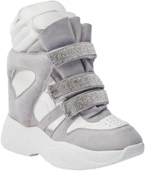 Liliana Women’s High Top Fashion Sneaker Hidden Platform Wedge Heel Shoes