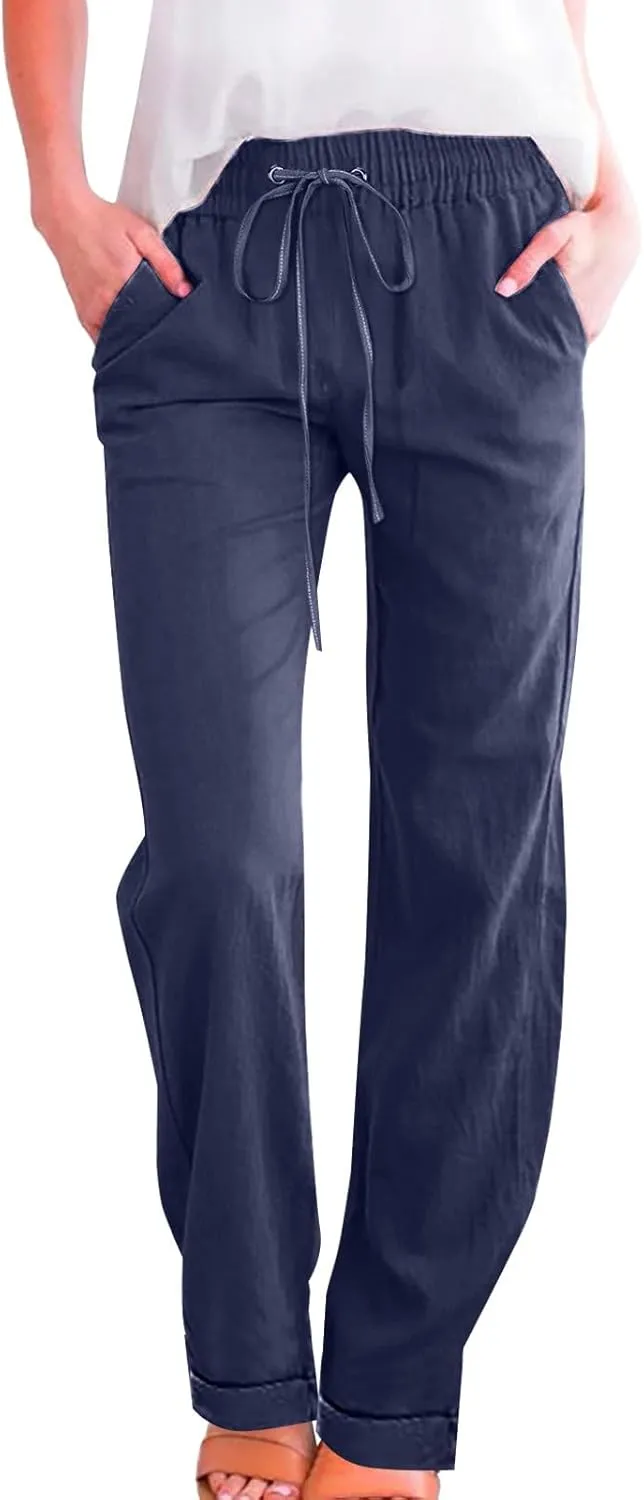 Linen Clothing for Women Linen Clothing Linen Loose Casual Drawstring Wide Leg Linen Trousers Women Linen Outfit Women
