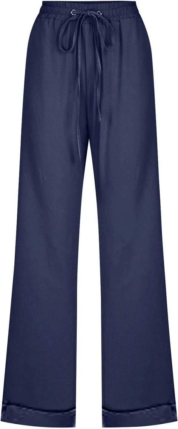 Linen Clothing for Women Linen Clothing Linen Loose Casual Drawstring Wide Leg Linen Trousers Women Linen Outfit Women