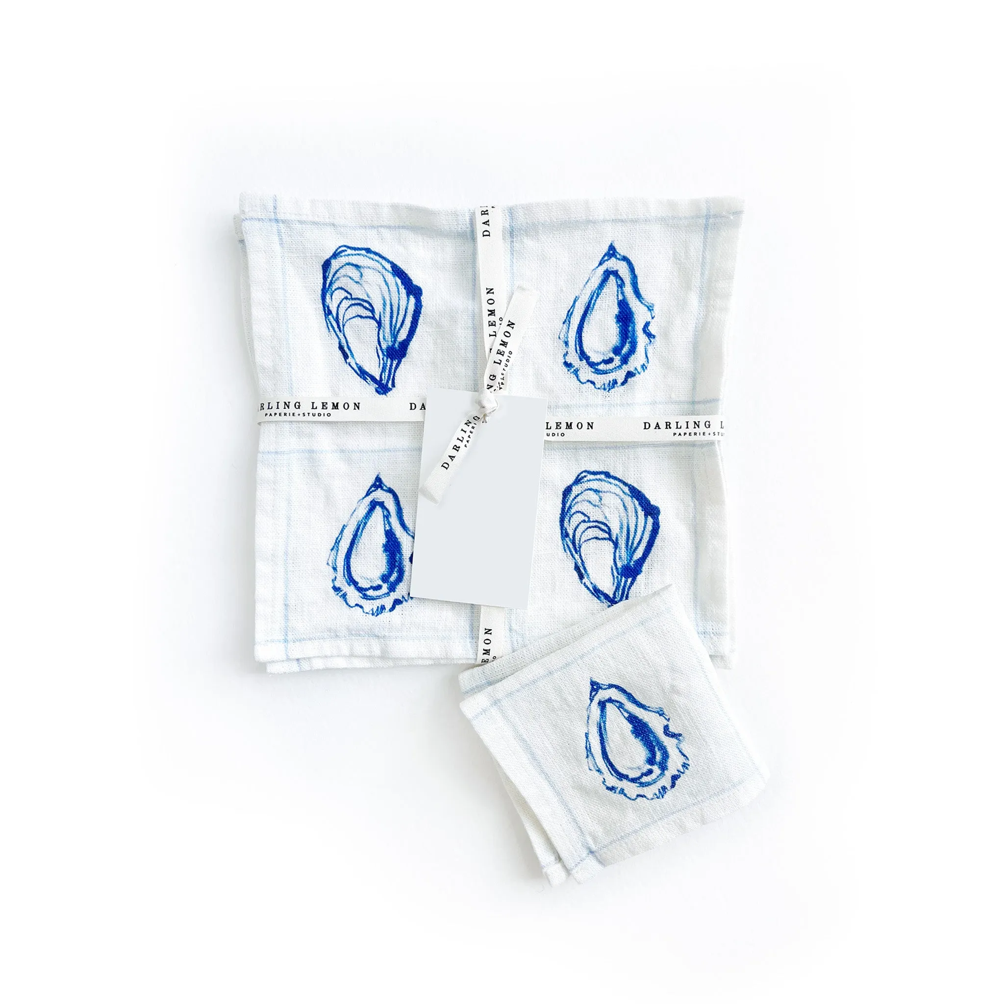 linen cocktail napkins set of 4 | oysters