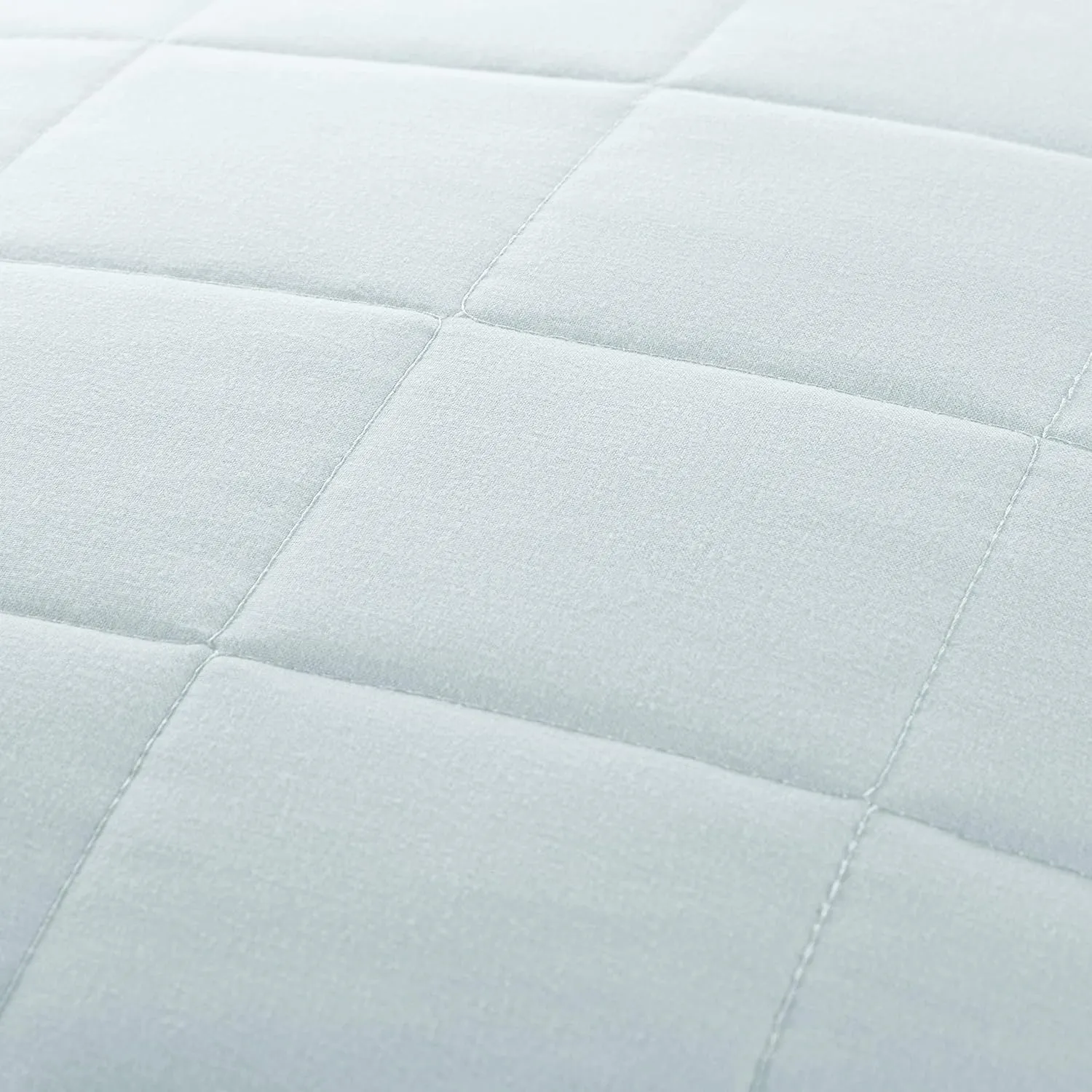 Linen Market Quilt Coverlet Set All Season Microfiber Contemporary Ultra Soft Bedding in Square Stitch - King/Cal-King Square Stitch Pale Blue