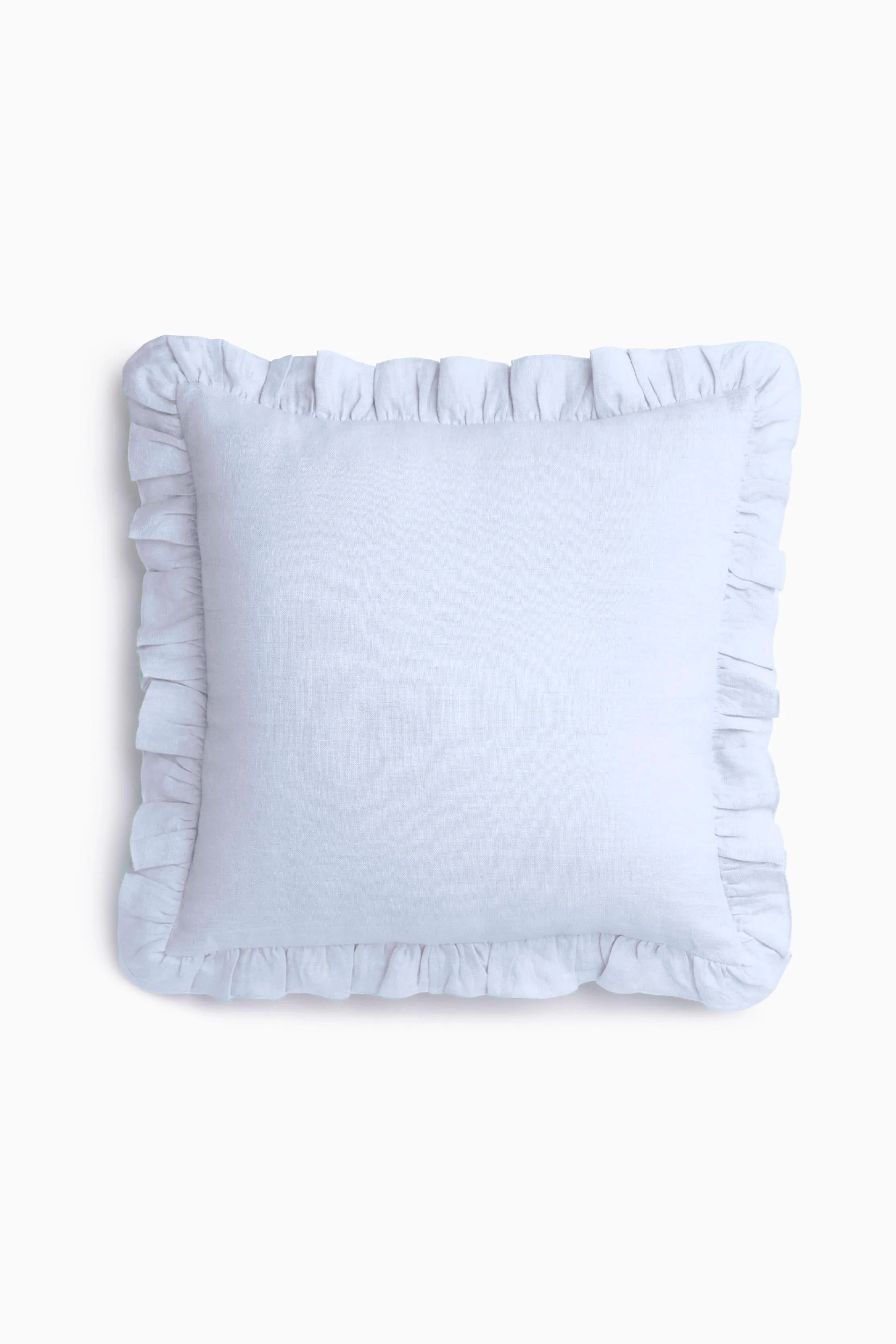 Linen Ruffle Medley Cushion Cover-Moody Blue