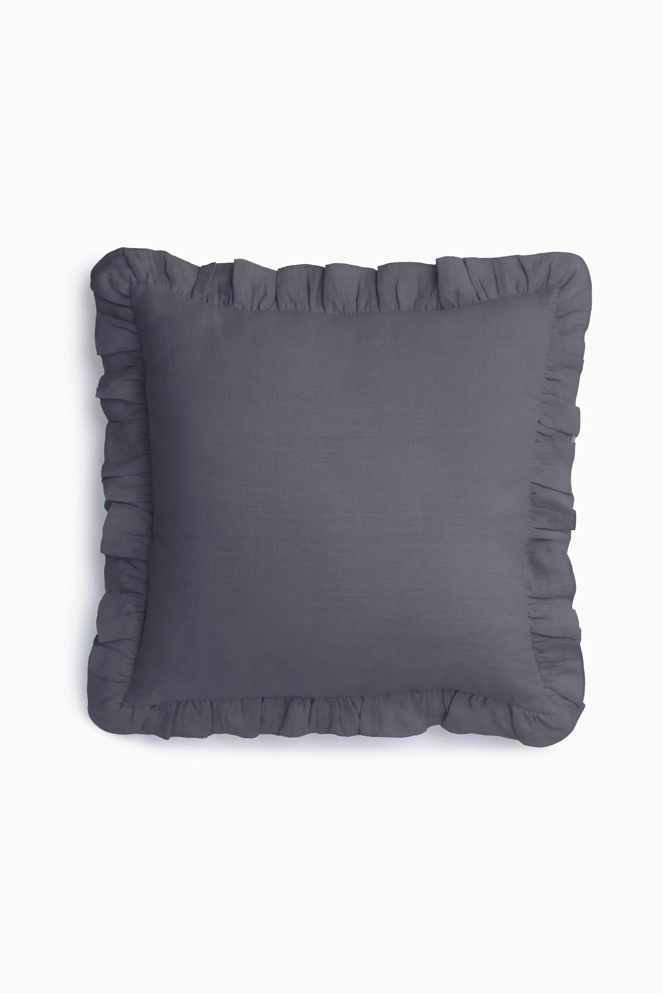 Linen Ruffle Medley Cushion Cover-Moody Blue