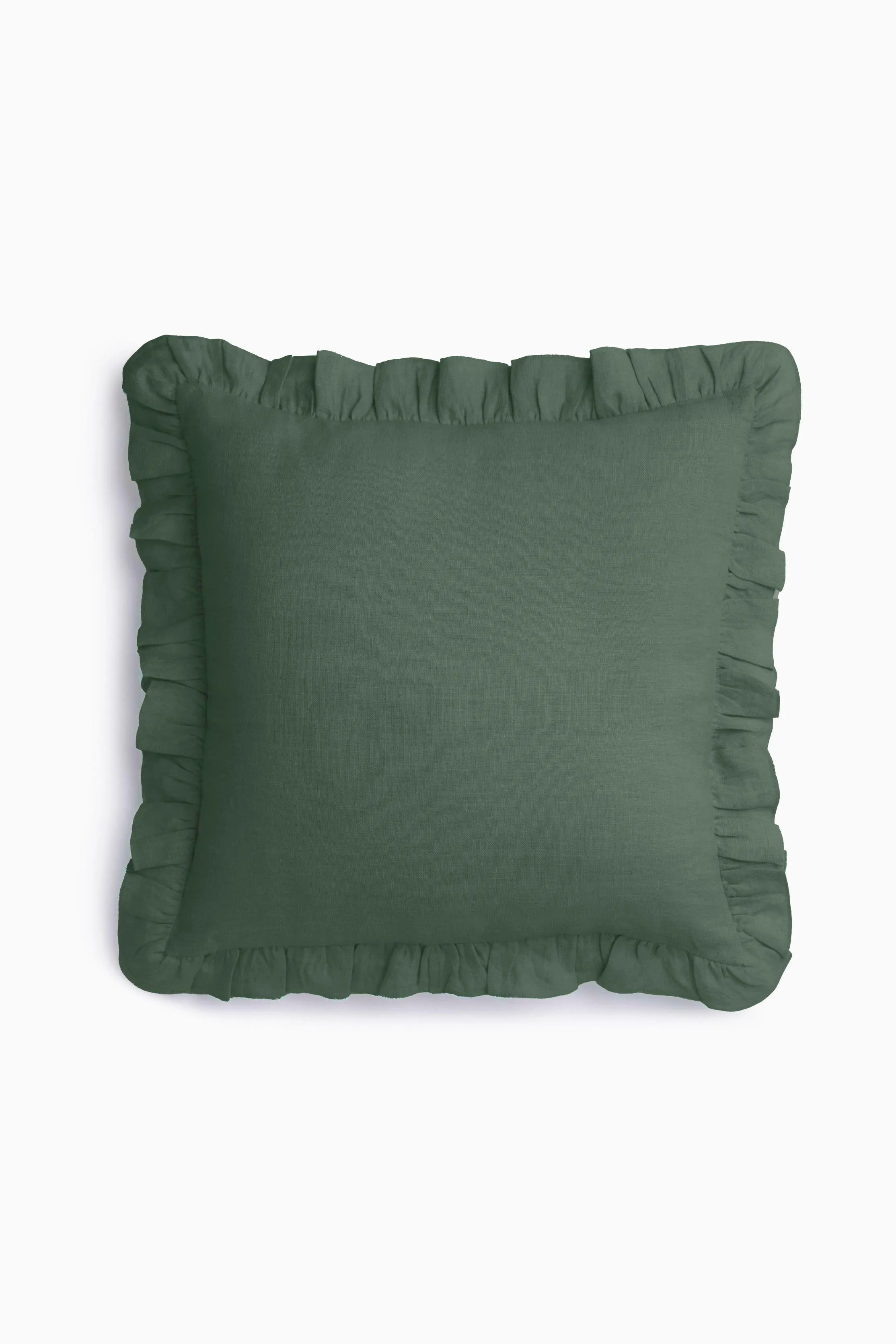 Linen Ruffle Medley Cushion Cover-Oatmeal