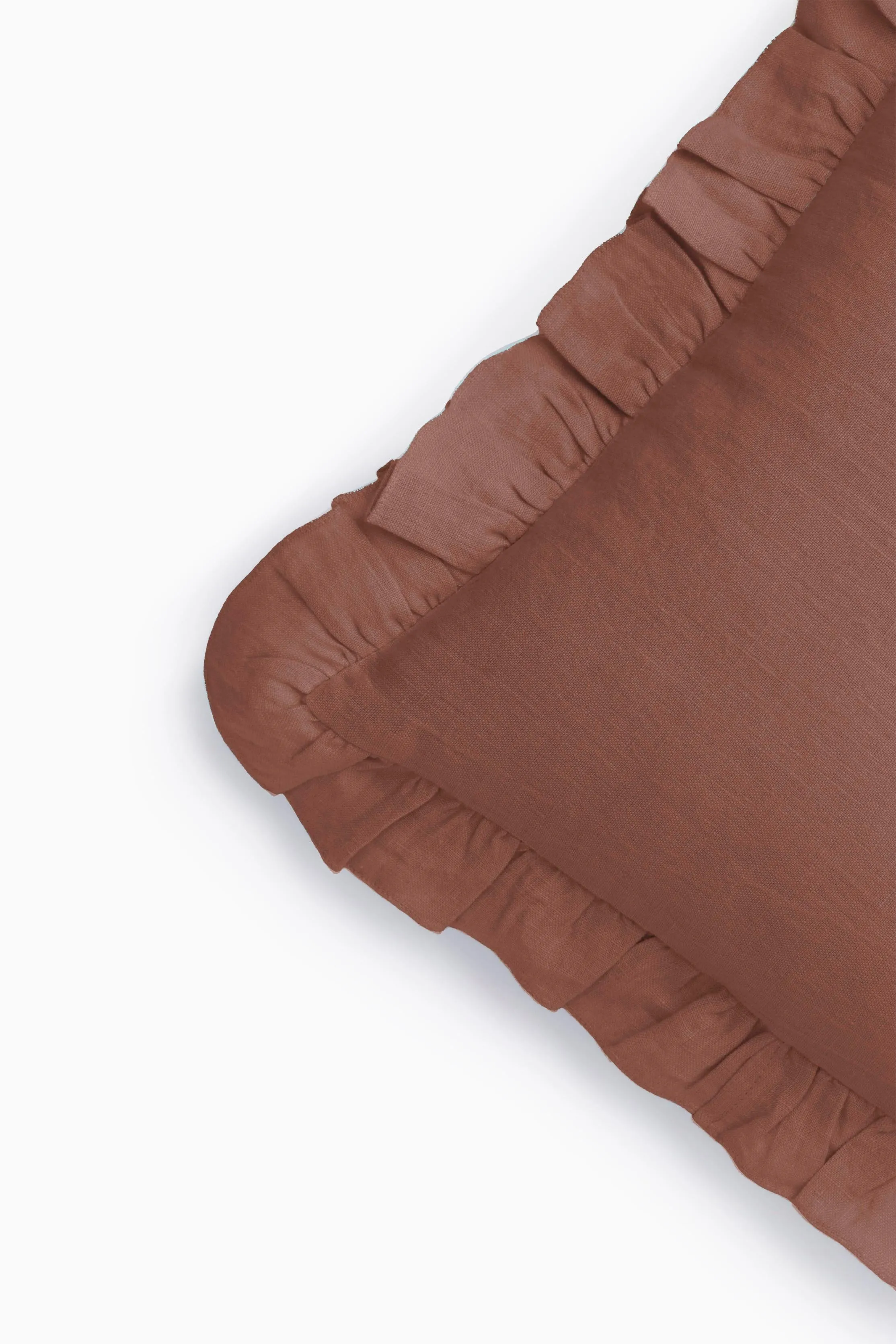 Linen Ruffle Medley Cushion Cover-Oatmeal
