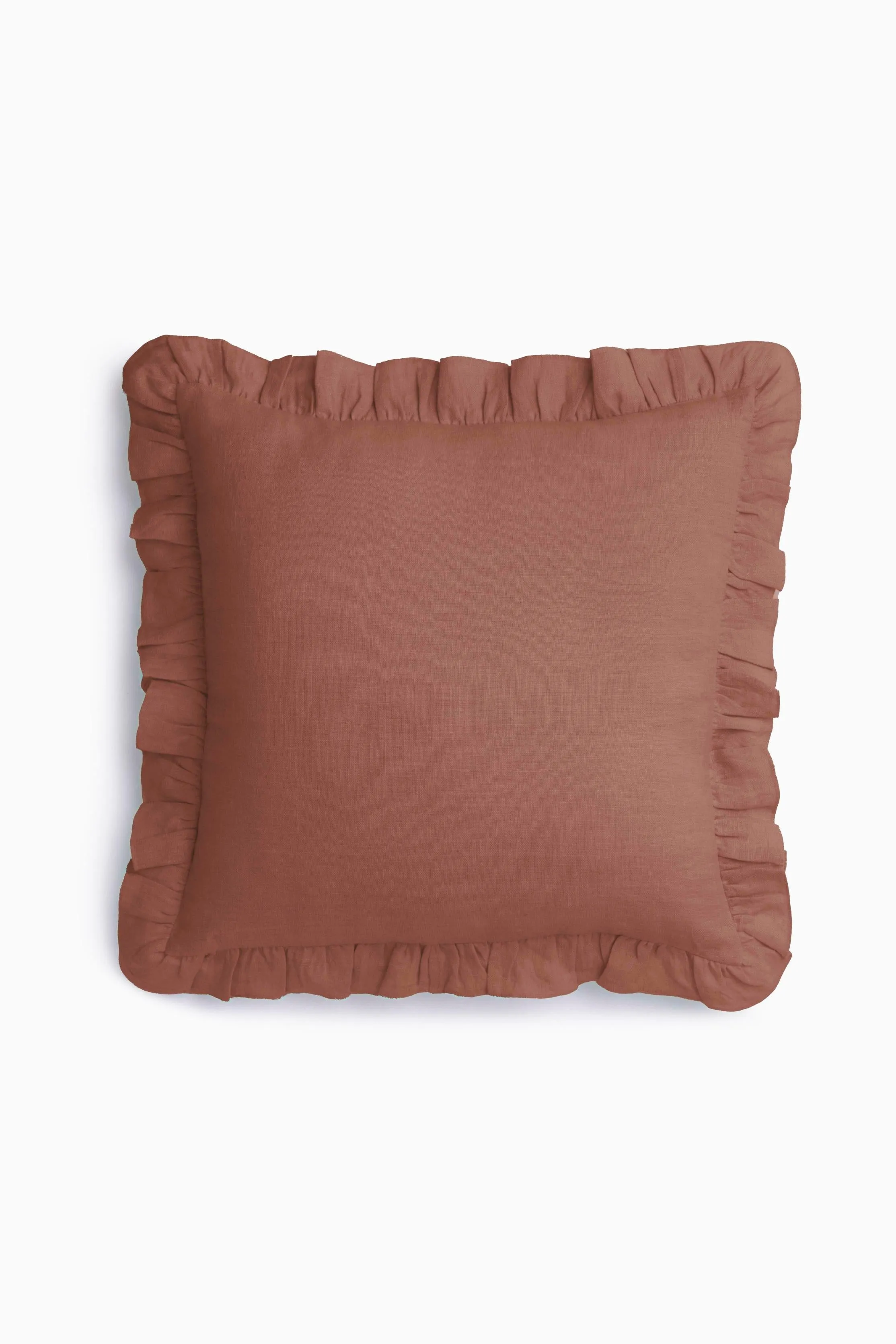 Linen Ruffle Medley Cushion Cover-Oatmeal
