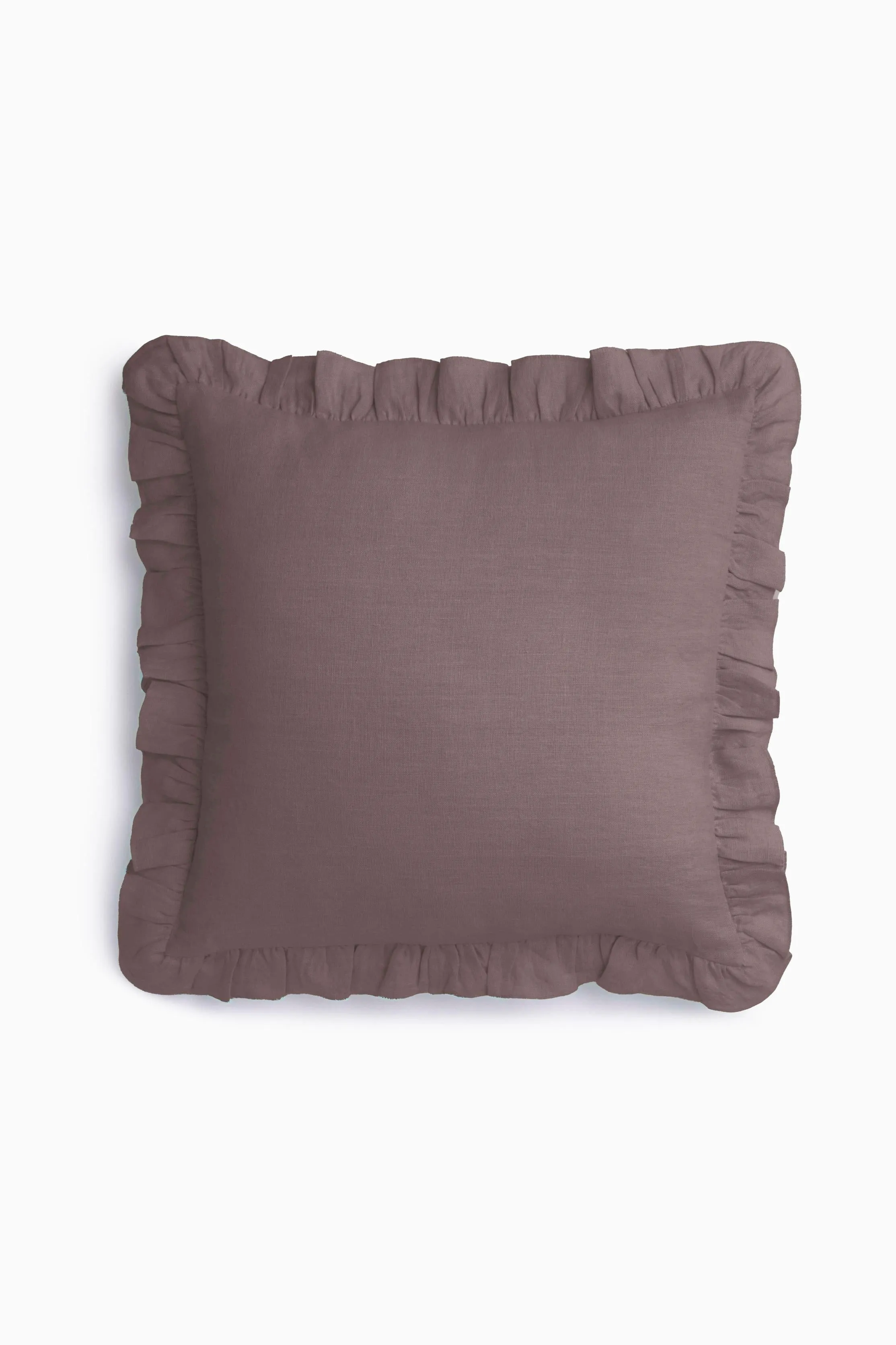 Linen Ruffle Medley Cushion Cover-Oatmeal