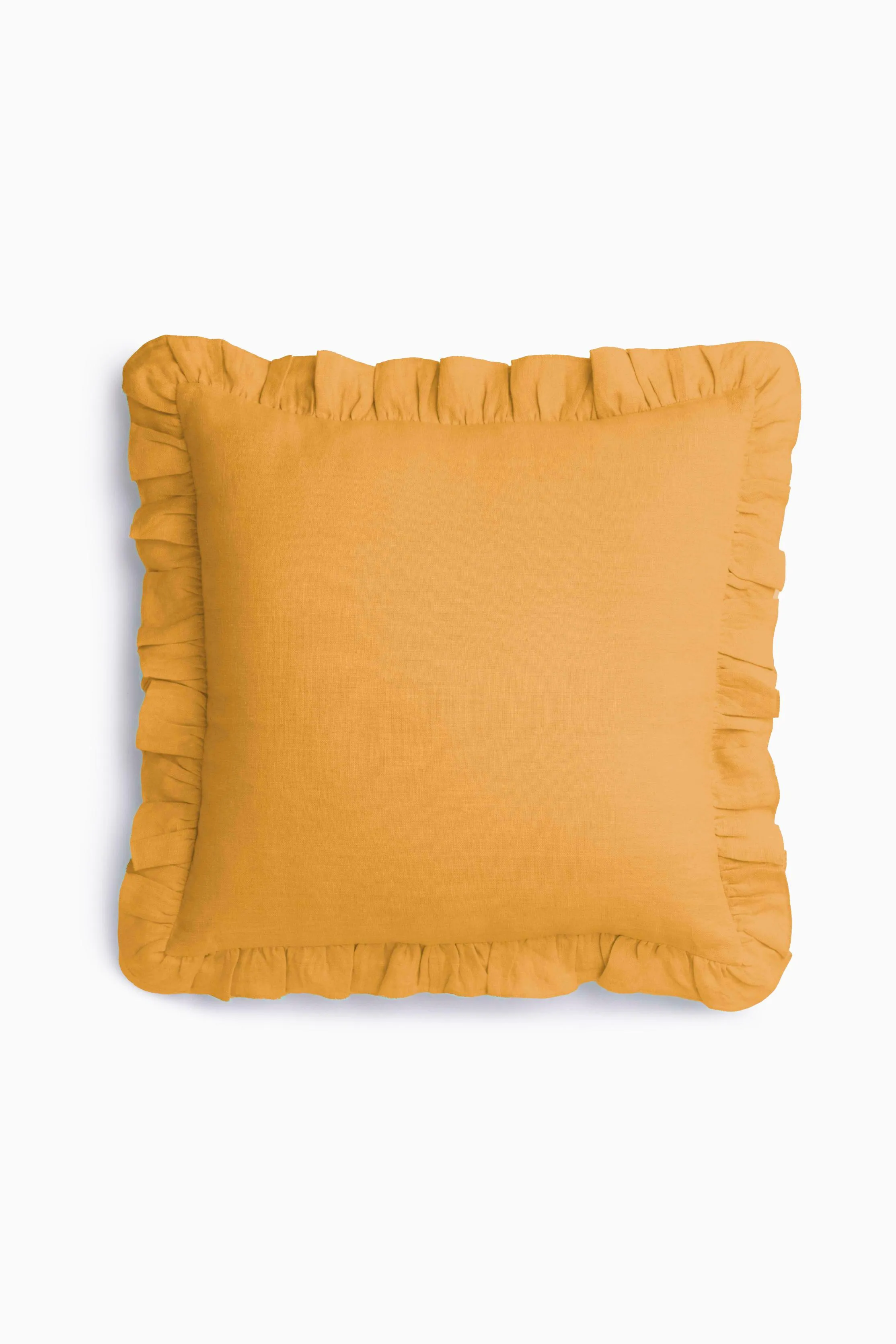 Linen Ruffle Medley Cushion Cover-Oatmeal