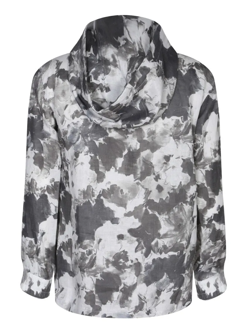 Linen Sweatshirt With Design And Fit