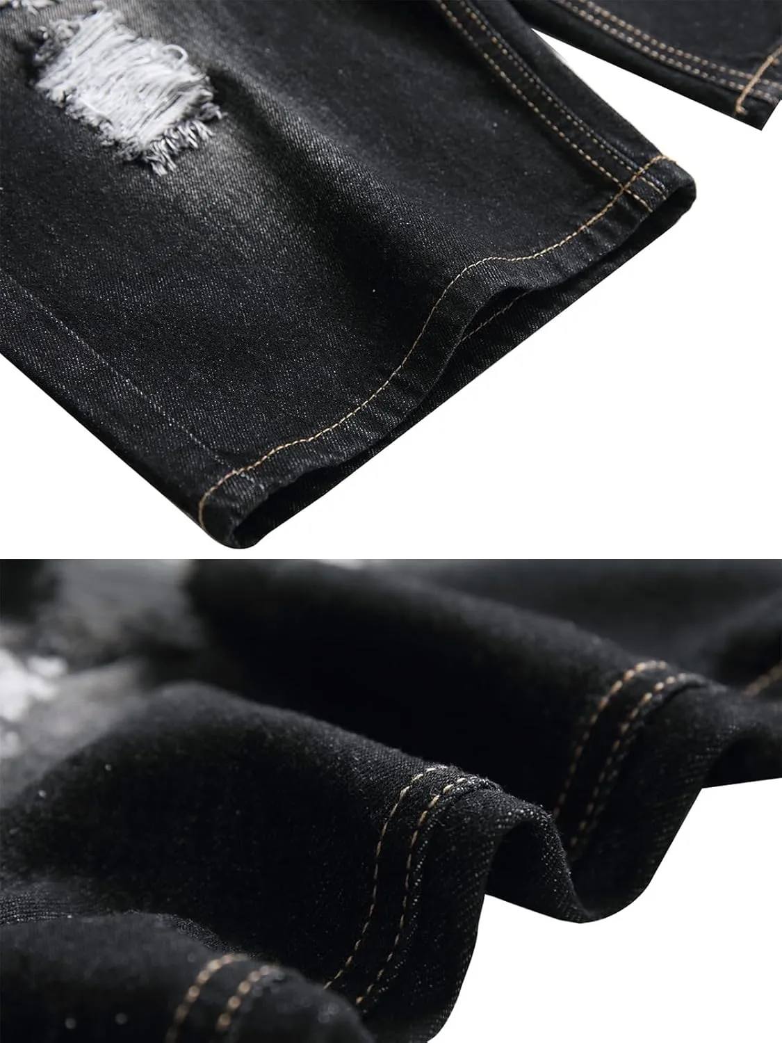 Litteking Men's Ripped Jean Shorts Casual Distressed Denim Shorts Summer Short Pants with Pockets