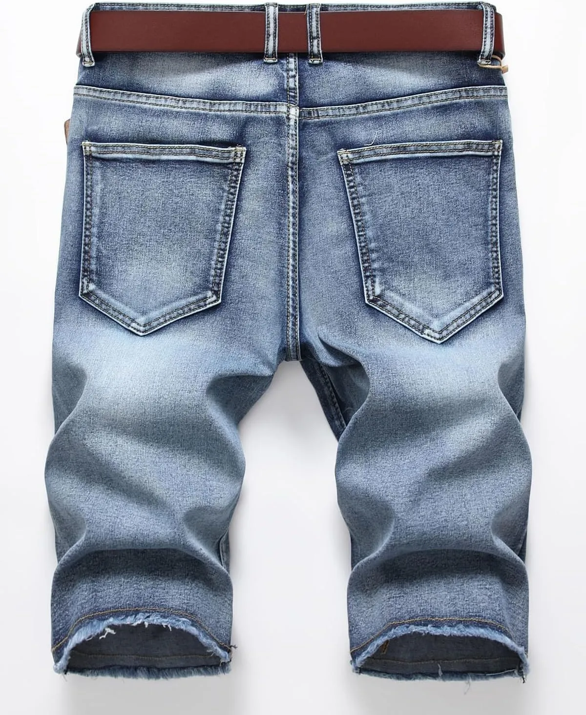 Litteking Men's Ripped Jean Shorts Casual Distressed Denim Shorts Summer Short Pants with Pockets