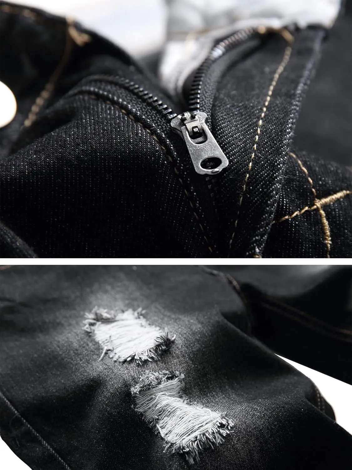 Litteking Men's Ripped Jean Shorts Casual Distressed Denim Shorts Summer Short Pants with Pockets