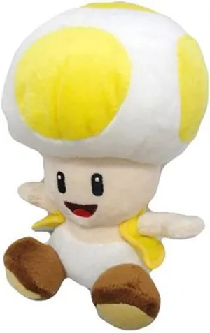 Little Buddy Super Mario All Star Collection 1589 Yellow Toad Stuffed Plush, 8"