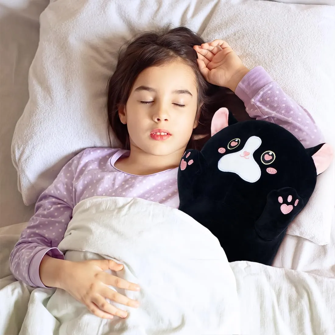 Long Cat Plush Body Pillow, Cute Cat Plush Toy Pillows with Wings, Stuffed Animals Kitten Soft Plushies Gifts for Kids Girls Girlfriend(AngelCat Pink, 35.4in/90cm)