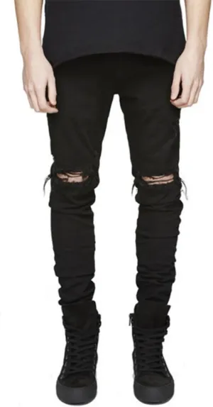 LONGBIDA Men's Slim Fit Ripped Stretch Skinny Jeans for Men, Distressed Tapered Leg Fashion Pants