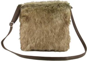 LONI Womens Groovy Faux Fun Fur Winter Crossbody Bag Shoulder Bag