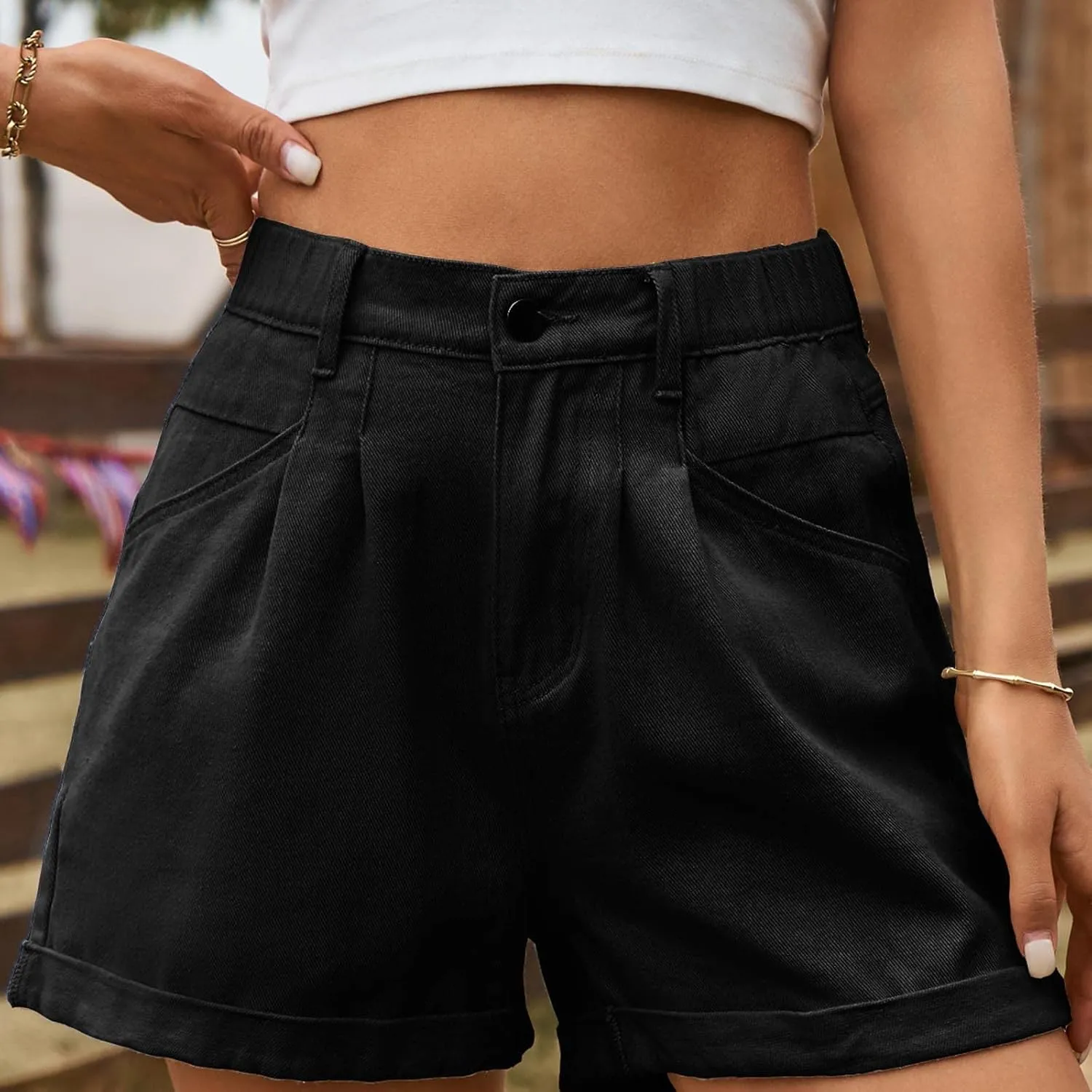Loose Fit for Women Fall Summer Denim Western High Cut Tie Knot Straight Leg Basic Pants Shorts Jeans Women 2025