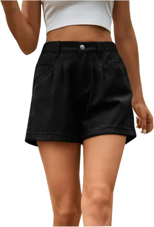 Loose Fit for Women Fall Summer Denim Western High Cut Tie Knot Straight Leg Basic Pants Shorts Jeans Women 2025