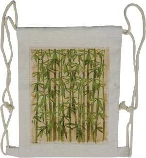 Lunarable Asian Themed Drawstring Backpack, Clump of Stalks Japan, Sackpack Bag