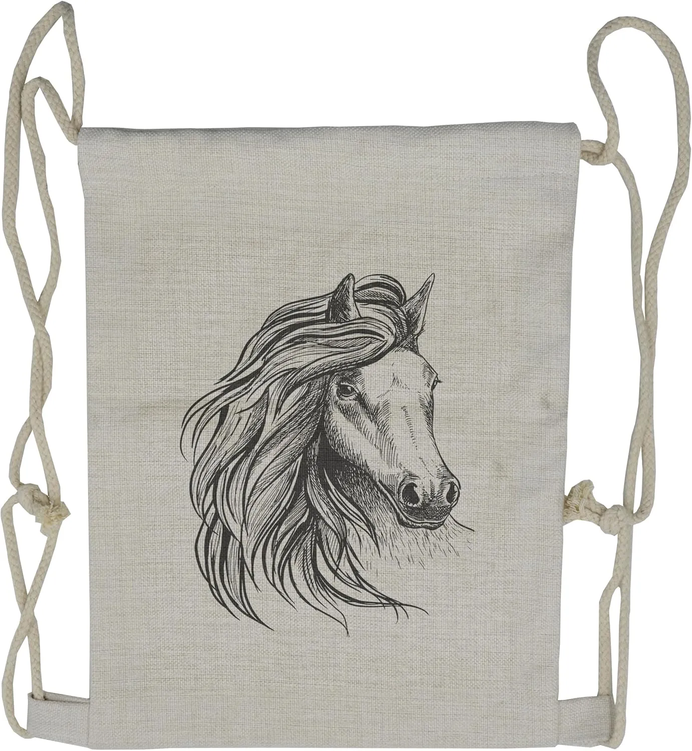 Lunarable Gypsy Drawstring Backpack, Nobility Horse, Sackpack Bag