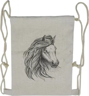 Lunarable Gypsy Drawstring Backpack, Nobility Horse, Sackpack Bag