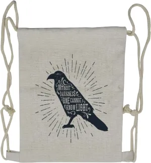Lunarable Raven Drawstring Backpack, Words Gothic of Wisdom, Sackpack Bag