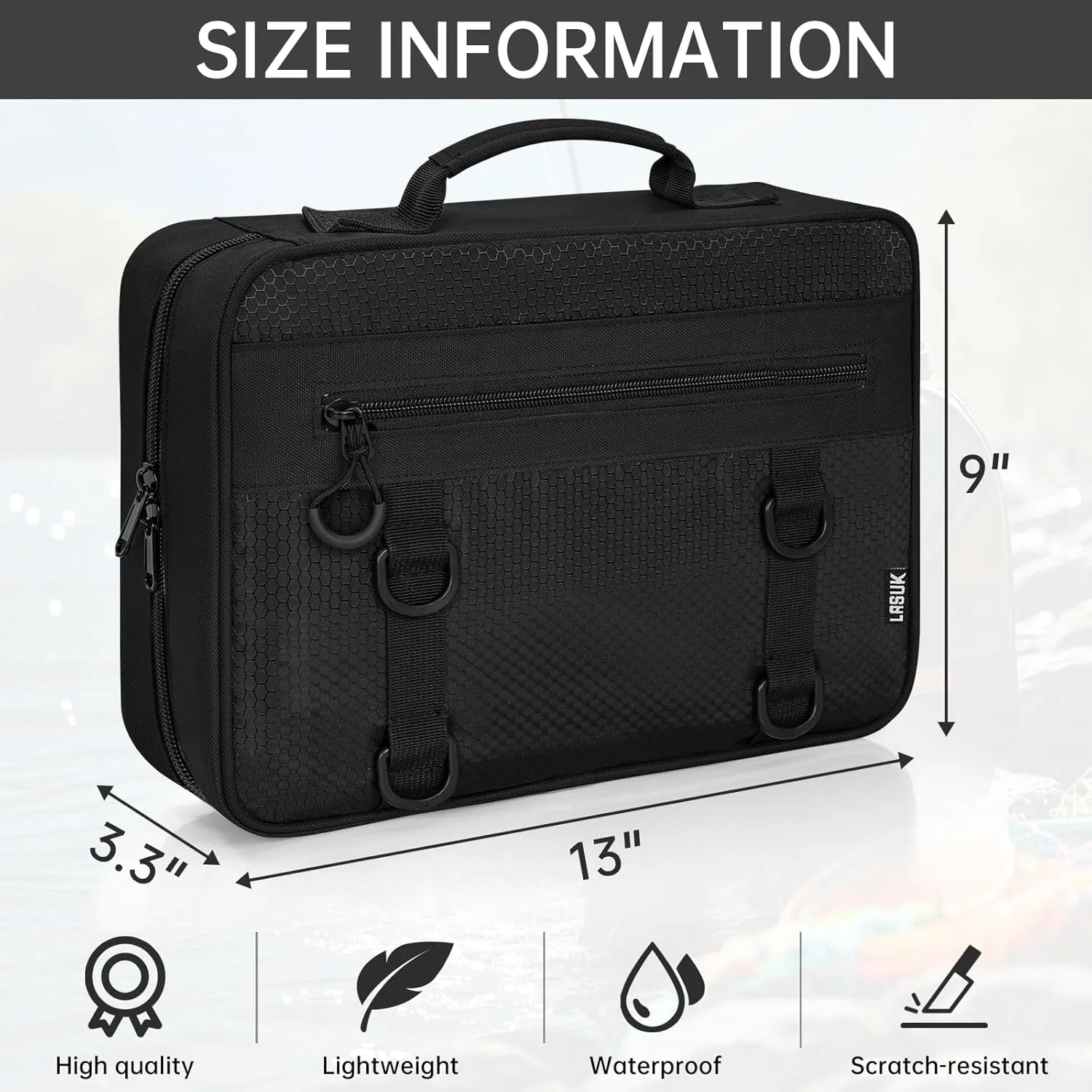 Lure Bag Utility Binder Tackle Bag - with 4 Single Pocket Sleeves and 2 Double Pocket for Lure, Line, Hooks, Sinkers, Black