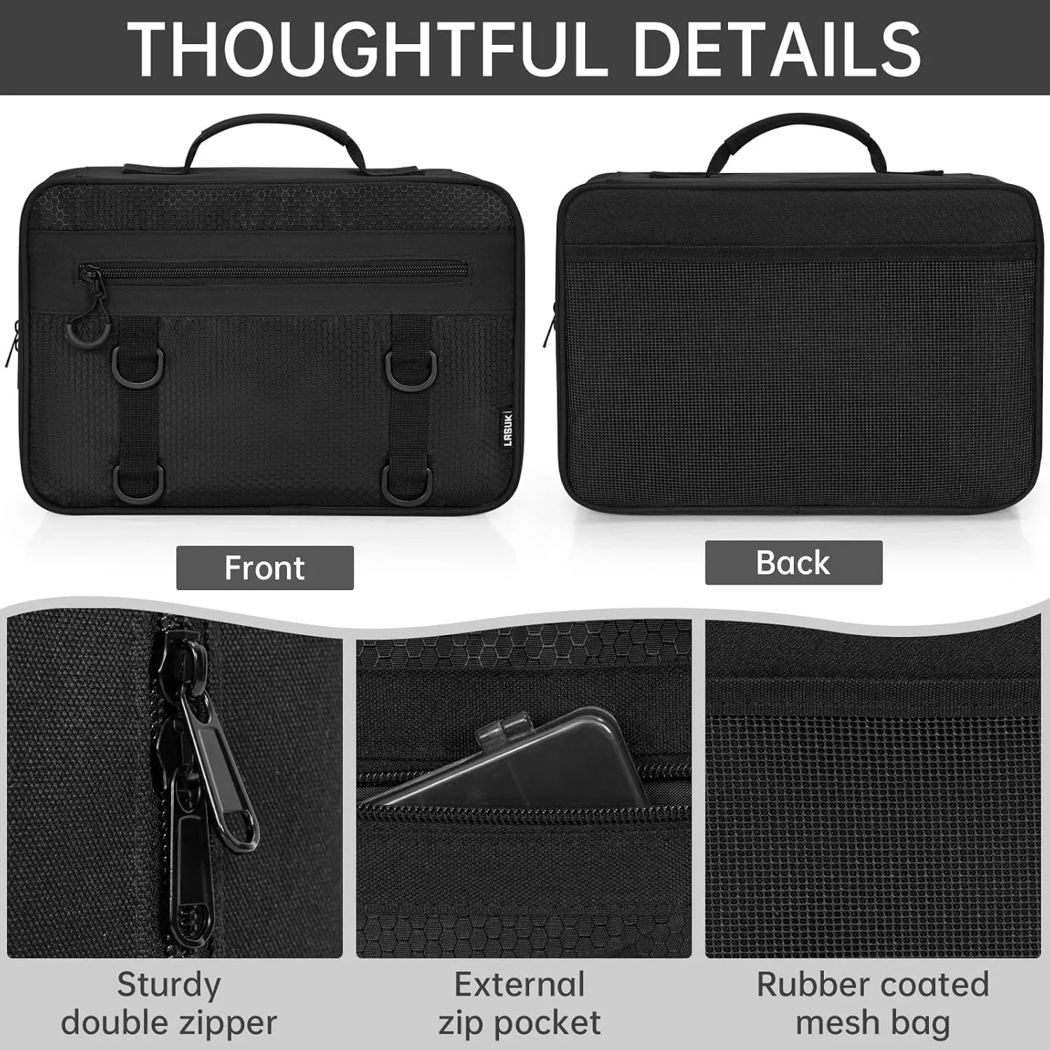 Lure Bag Utility Binder Tackle Bag - with 4 Single Pocket Sleeves and 2 Double Pocket for Lure, Line, Hooks, Sinkers, Black