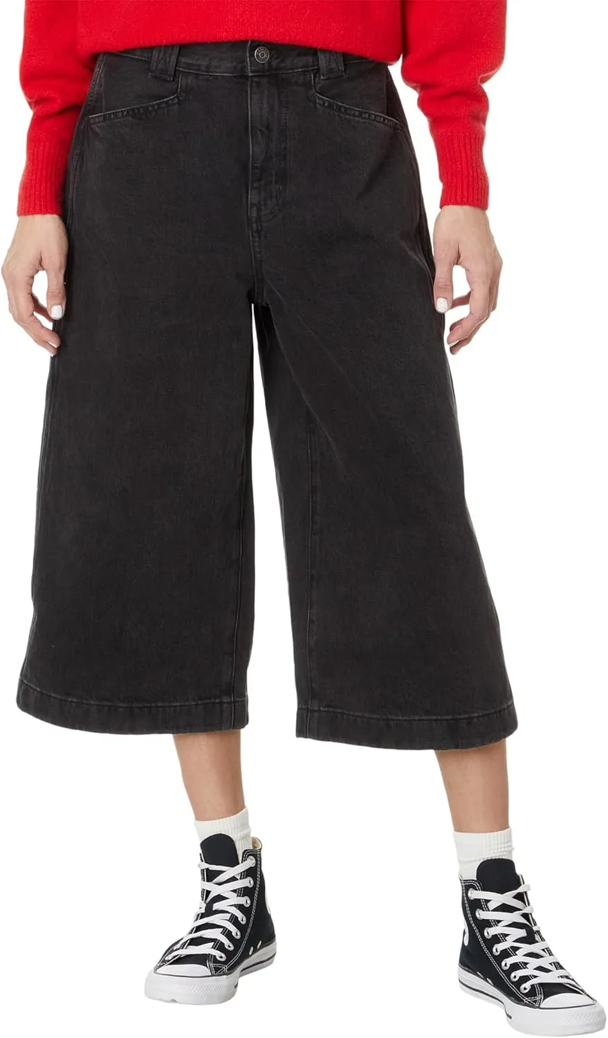 Madewell Women's Black Denim Culotte in Jonston Wash